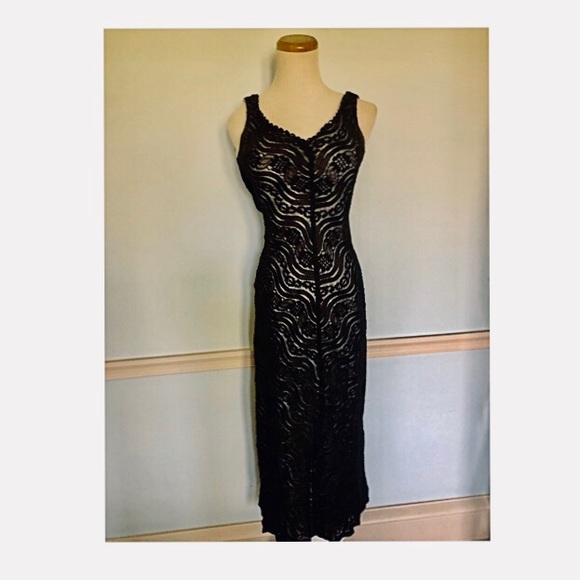[Studio Nite] Black Lace Lined Long Dress Sz: 6 🖤 - Picture 1 of 7